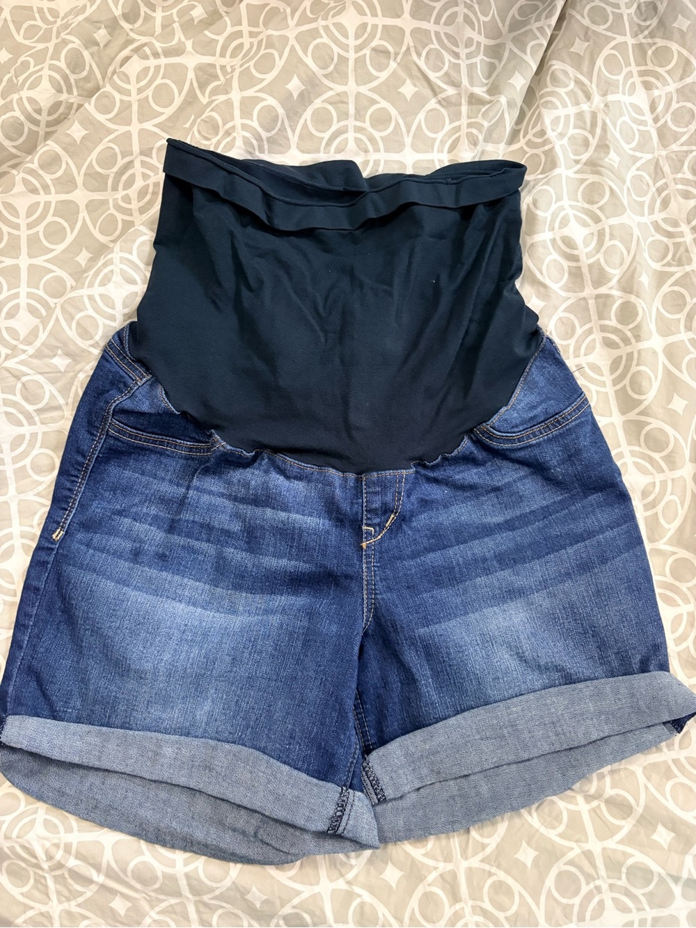 1822 Maternity Denim Shorts with Black Stretch Waistband size 12